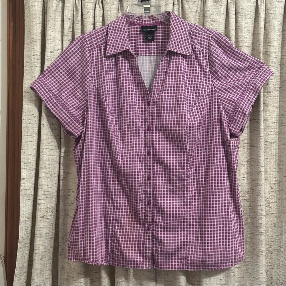 Lane Bryant Short Sleeve Button Front Blouse - 24